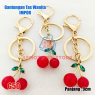 GANTUNGAN CRYSTAL CHERRY KEYCHAIN CHERRY FRUIT KEYCHAIN AESTHETIC CHERRY KEYCHAIN VIRAL CUTE BAG PEN