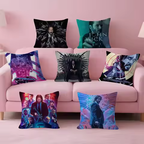 1PC JOHN WICK Cushion Cover Car Throw Pillow Case For Sofa Car Christmas Gift