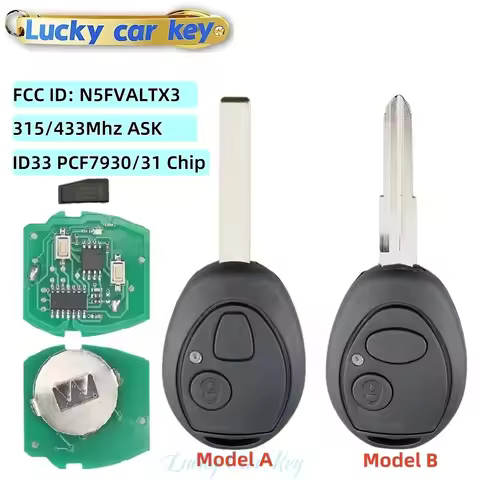 Lucky 2 Button Remote Car Key 315/433Mhz PCF7931 For BMW Mini Cooper R53 R50 MG7 For Land Rover Disc