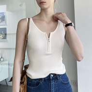 GREYSCALE T95 Soft Knit Zipper Tank Top *ผ้าบาง-นุ่ม* (4 colors)
