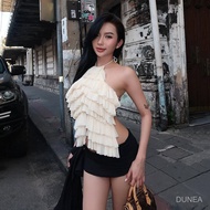 DUNEA Women Solid Bodycon HalterSexyBacklessTank