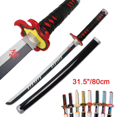 Katana Demon Slayer Sword Kimetsu No Yaiba Zenitsu Kamado Tanjiro Kyoujurou Real Japanese Catana Ani