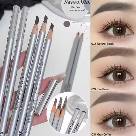 Sweet Mint Hard-Core Chisel Eyebrow Pencil, Classic Hard-Core Texture, Smooth Strokes Without Clumpi