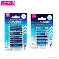 Daiso Alkaline Battery 6Pcs Mercury Free Alkaline Batteries AA/LR6 AAA/LR03 Batery 1.5V Bateri