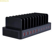 Doublebuy 10 Port Desktop Organizers Chargers European Plug 5 USB Ports 5 Type C Ports ABS