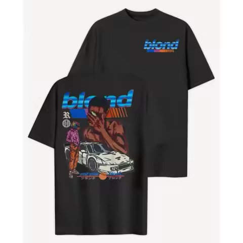 Frank Ocean Blue T-Shirt Print T Shirt Men Harajuku Fashion Cartoon Short Sleeve Casual Oversized Me