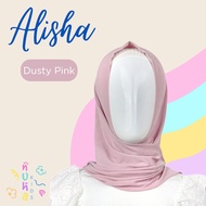 hijab anak instant bergo jilbab jersey premium belahan depan alisha - dusty pink xl