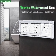 3 in 1 86 Type Socket Waterproof Box Switch Protective Cover Bathroom Paste Type Splash Box Switch B