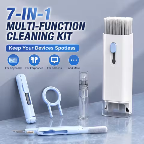 7 in 1 Computer Keyboard Cleaner Brush Kit Earphone Cleaning Pen For Headset Keyboard Cleaning Tools