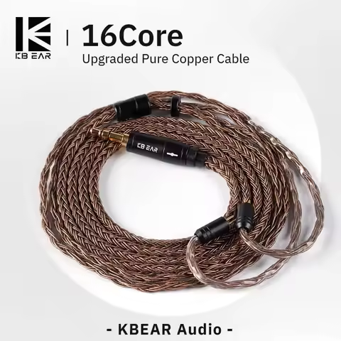 KBEAR 16 Core Pure Copper Earphone Cable 2PIN/MMCX/QDC Earbuds Connector Use For KZ EDX ZSN PRO BLON