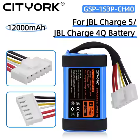CITYORK 3.6V 12000mAh Battery For JBL Charge 5/ JBL Charge 4Q (GSP-1S3P-CH40) Rechargeable Loudspeak