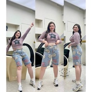 3/4 Jeans With Jerry Print All Over Very Cute 2XL-6XL