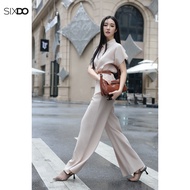 SIXDO Beige Woven Straight Pants (Beige Woven Straight Pants)