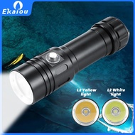 2000 lumens Waterproof IP68 LED Diving Flashlight L2 Super Bright Powerful Professional Underwater Dive Fishing Hunting Torch