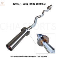 Hard Chrome EZ Barbell 1.2m 5cm Max Load 300lb 150kg Olympic Curl Bar Bearing Weightlifting Squat Tr