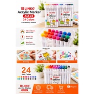 Acrylic Marker AM-24 LINKO Acrylic Marker/ 24 COLORS Acrylic Marker Marker/