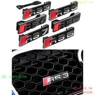 CQ6W Y9XO Audi AudiRS Honeycomb Car Logo RS3/RS4/RS5/RS6/RS7 Modified Black Mesh Label Rear Tail Lab