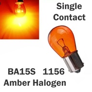 1Pc BA15S 1156 Amber Single Contact Bulb Copper Base 12V 21W Light Reverse Signal Bulb Break Lamp