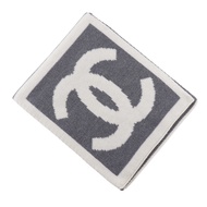 香奈兒 Coco Mark 絲巾，運動系列，羊毛 x 真絲 x 羊絨混紡，灰色，男女通用 [二手]