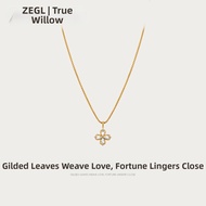 zengliu | Golden Four-Leaf Clover Necklace