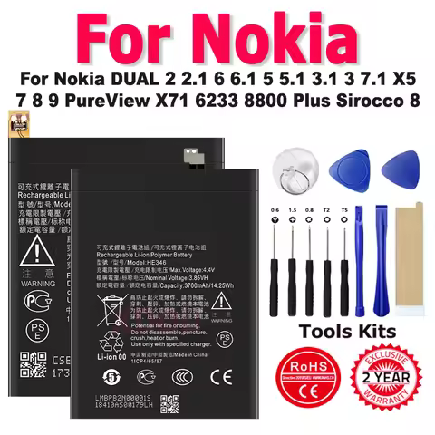 XDOU BP-6M BP-6X HE319 HE328 Battery For Nokia DUAL 2 2.1 6 6.1 5 5.1 3.1 3 7.1 X5 7 8 9 PureView X7