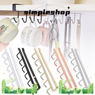 SIMPLE 6 Hooks Iron Art Cupboard Organiser Under Shelf Hanger Kitchen Cup Hanging