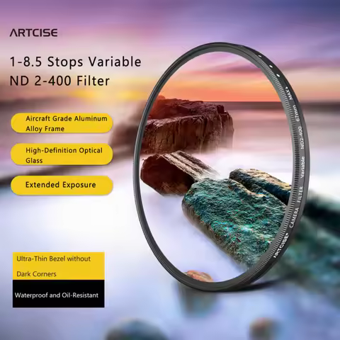 ARTCISE Variable ND2-400 Filter 37 39 40.5 43 46 49 52 55 58 62 67 72 77 82mm Neutral Density Camera