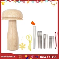 [Stock] Darner Sewing Tool Kit with Mushroom Shape Wooden Cute Wood Color for Socks Pants Sweaters DIY Sewing Crafts