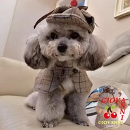 GIOVANNI Pet Detective Costume Set, Funny Sleeveless Pet Sherlock Holmes Cloak, Detective Transforma