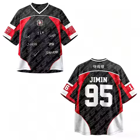 2026 BTS Jimin #95 Arirang Tour Merch 3D Print Unisex Jersey,ARMY Kpop Y2k Breathable Top, Men's Wom
