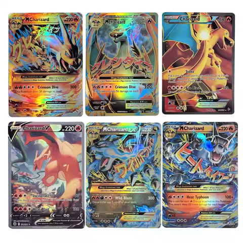 Pokemon Cards Holographic Charizard V Pikachu MewtwoV M Charizard EX Hobbies Rare Collection Battle 