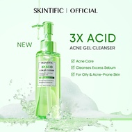 SKINTIFIC - 3X Acid Acne Gel Cleanser 120ml | Salicilyc Acid Facial Wash Cleanses Excess Sebum Face 