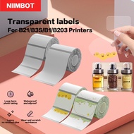 Niimbot B21/B203/B3S/B1 Label Printer Printing Paper Transparent Clear Name Sticker Waterproof Self 