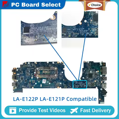 Mainboard For Dell Latitude 7280 7380 LA-E121P LA-E122P Laptop Motherboard W/ i5 i7 6th/7th CPU 0R5Y