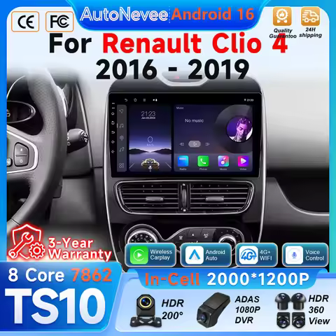 Android 16 Auto Car Radio For Renault Clio 4 BH98 KH98 2016 2017 2018 2019 Carplay Multimedia Player