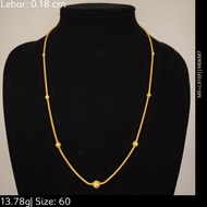 Murni Mewah Emas916, R. Leher Choker Dg L1.8 Mn L5.0 Mn L7.8 Q7 1846 0.8 cm Pd 60