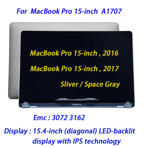 Laptop Silver Space Gray Grey A1707 LCD Screen Display Assembly for Macbook Pro 15" A1707 Full LCD 2