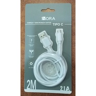 1HORA CAB185 USB to Type C cable - 2m long - PVC wire -