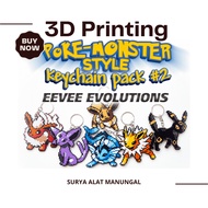 Poke-monster Keychain Pack 2 Eevee