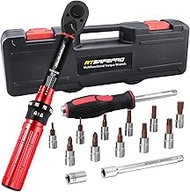 ATsafepro 17-Piece Torque Wrench Set 1/4 Inch, 1-15 Nm Torque Wrench Bicycle, Includes 11 Bits, Scre