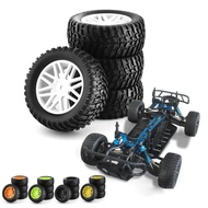 4pcs Plastic Wheel Rubber Tire Universal For 1/10 RC Car Short Course Truck HSP 15502 94107 94170 94