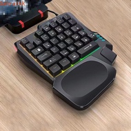 AXIOM Single Hand Keyboard, USB Luminous One Handedly Keyboard, Portable 3 Color Backlight Mini 35 K