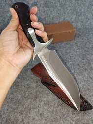 มีดพกพา ตั้งแคมป์เดินป่า เหล็ก DC53 ด้ามจับ+เหล็ก ความแข็ง 60+-2HRC พร้อมซองหนังแท้