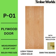 [Timber World] Sliding Plywood Door / Custom Plywood Door / Plywood door with Wainscoting / Pintu Papan (Free Size)