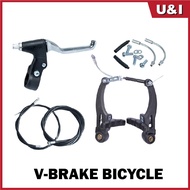 Bicycle Brake Set Full Set 2P Front & Rear Basikal V Brake Set Caliper Brake Set