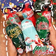 50Pcs Exquisite Christmas Cookies Candy Bags Multi-style Snowflakes Santa Claus Reindeer Pattern Gif