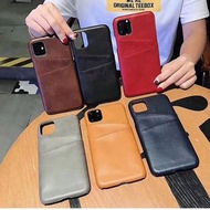 2658可插卡八達通純色皮套手機電話殼IPHONE 11 PRO 6 7 8 X PLUS XS XR MAX