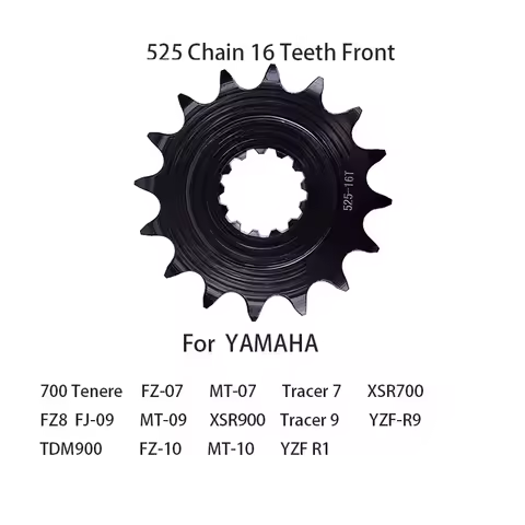 525 Chain Motorcycle 16 Teeth Front Sprocket for YAMAHA Tracer 7 9 MT FZ FJ 07 09 10 700Tenere XSR T