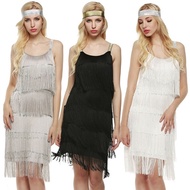 Fashion Women Straps Dress Tassels Glam Party Dress Gatsby Fringe Flapper Costume Dress