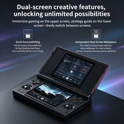 ANBERNIC RG DS Handheld Game Console Dual-screen Flip Video Games Player 4 IPS Multi-touch Screen RK